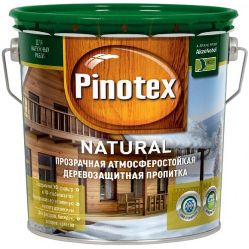 Pinotex Natural - Лессирующее износостойкое деревозащитное средство 3 л